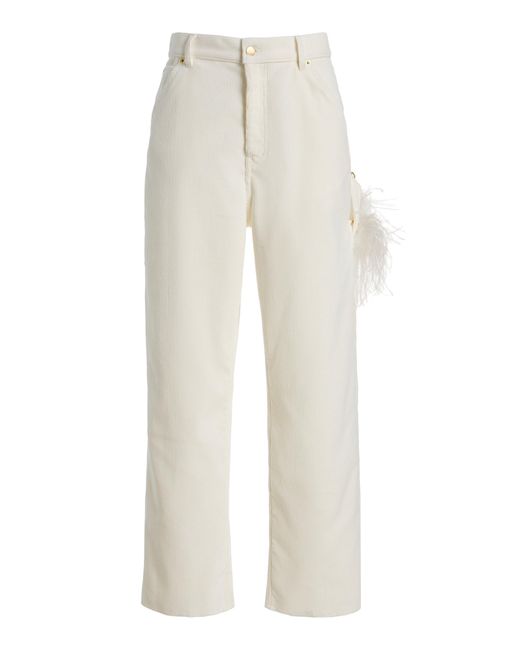 DARKPARK White Lisa Cotton Corduroy Carpenter Jeans