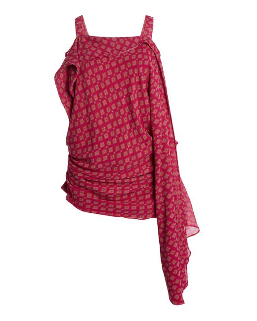 Christopher Esber Red Framed Floating Silk Top
