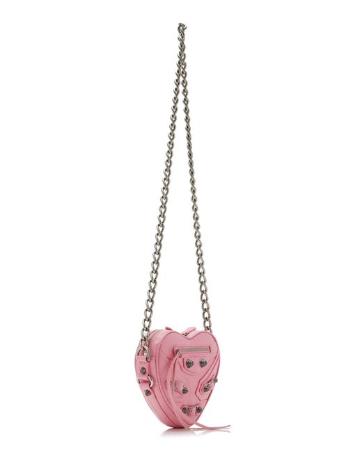 Balenciaga Pink Le Cagole Heart Leather Bag