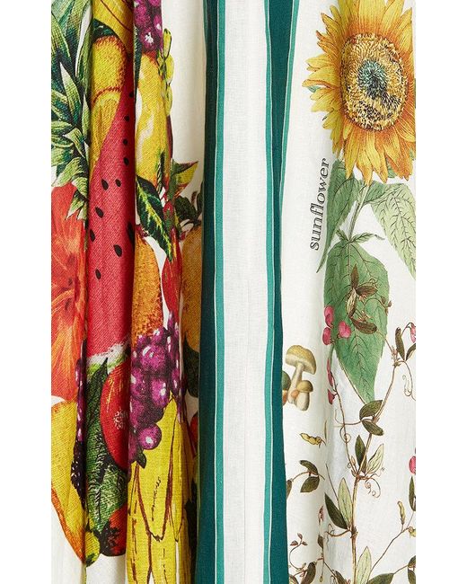 ALÉMAIS Fruitta Printed Linen Midi Dress Lyst