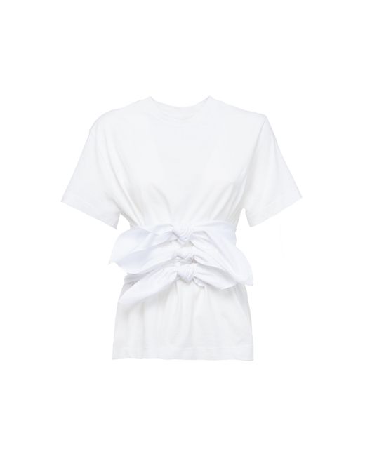 DES_PHEMMES White Classic Cotton T-Shirt