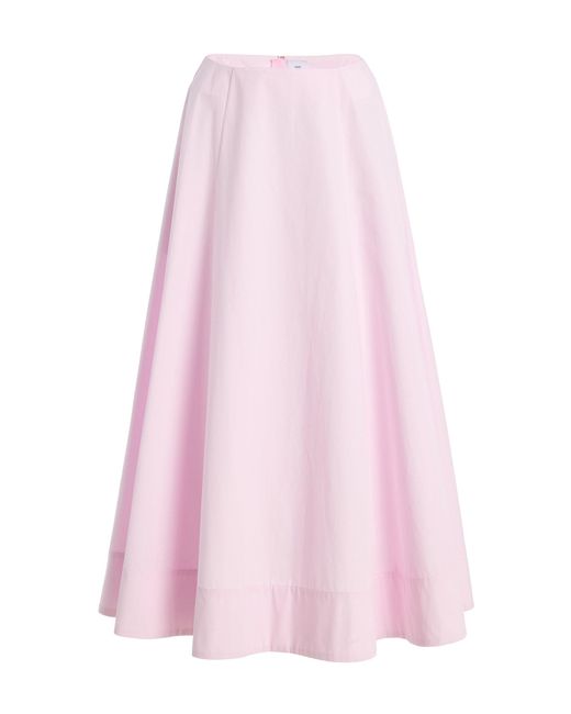 Adam Lippes Pink Rene Cotton Poplin Skirt