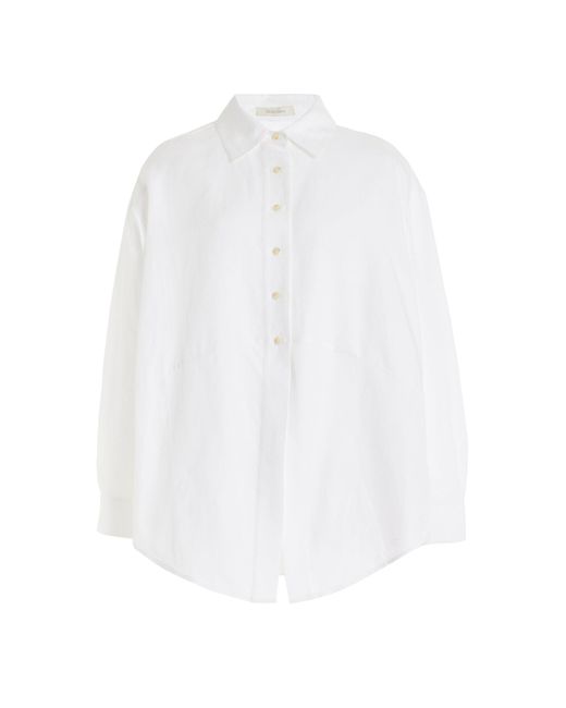 FAVORITE DAUGHTER White Exclusive Door's Always Open Ex-bf Linen Shirt