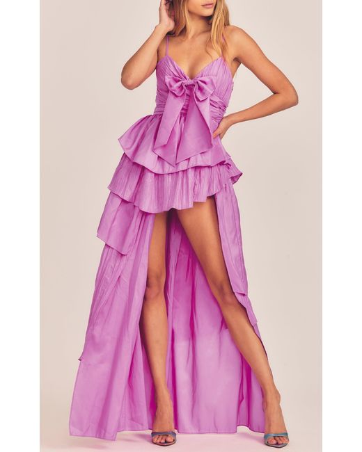 LoveShackFancy Pink Raylene Bow-detailed Midi Dress