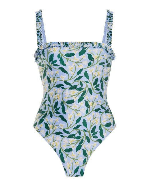 Agua by Agua Bendita Exclusive Limon-printed One-piece Swimsuit in Blue ...