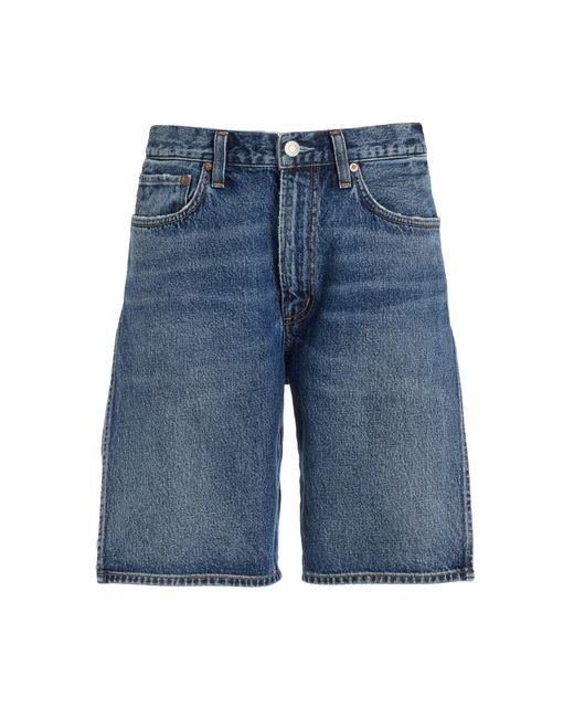 Agolde Blue Vida Mid-rise Organic Cotton Denim Shorts