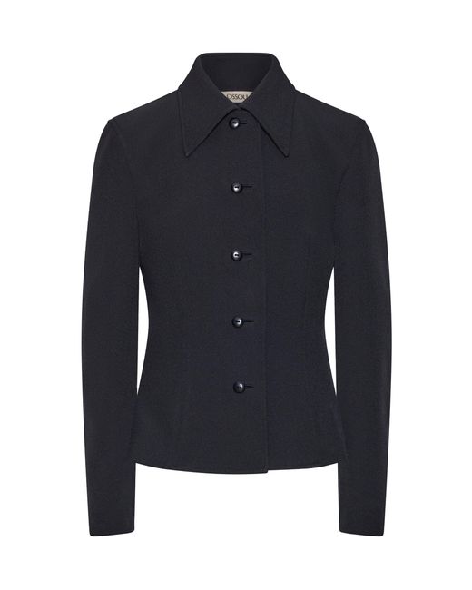 OSSOU Blue Claudia Buttoned Blazer
