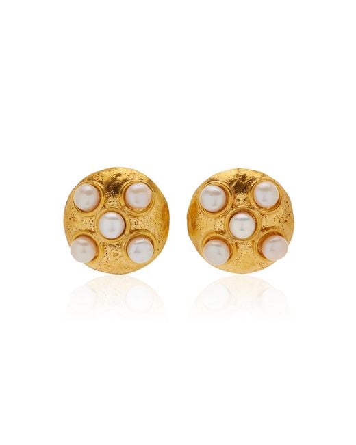 Sylvia Toledano Metallic Theodora 22k Gold-plated Pearl Earrings