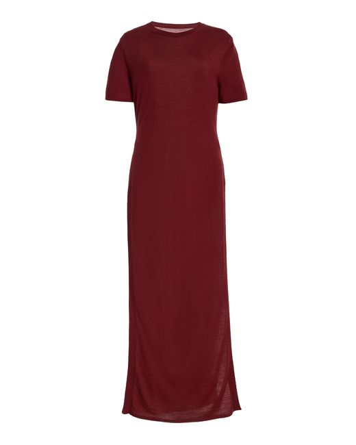 Saint Laurent Red Wool Maxi Dress