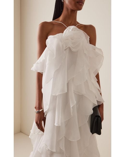 Aje. White Pandorea Layered Maxi Dress