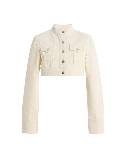 EB DENIM White Hannah Cropped Cotton Jacket