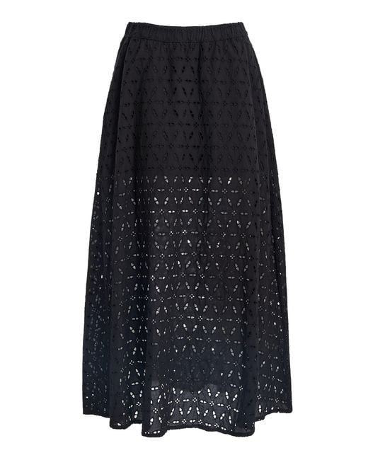 FAVORITE DAUGHTER Black The Pretty Please Cotton Midi Skirt