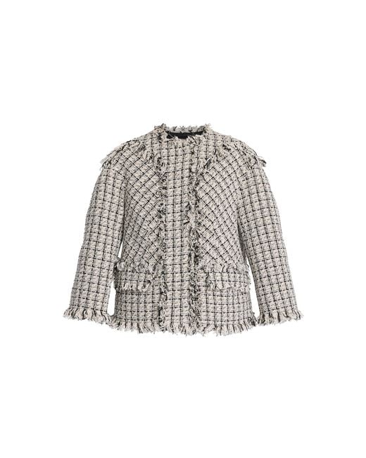 Erdem White Checked Tweed Jacket