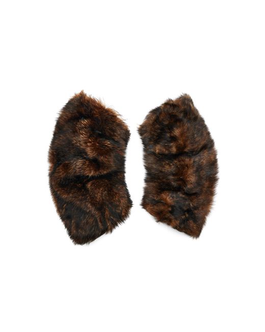 Saint Laurent Brown Long Shearling Muffs