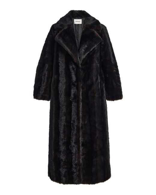 Apparis Black Gabrielle Shaved Mink Faux Fur Coat