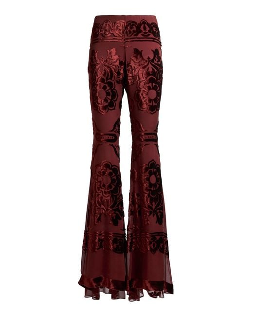 Etro Devoré Chiffon Flared Pants