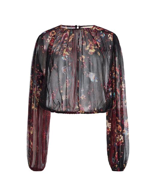 Ulla Johnson Black Elenora Printed Silk Blouse