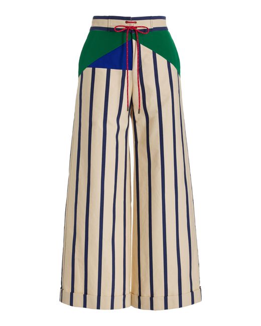 Rosie Assoulin Multicolor Harbor City Striped Cotton Wide-leg Pants