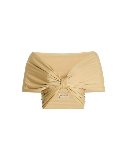Arcina Ori Natural Alessia Cropped Off-The-Shoulder Jersey Top
