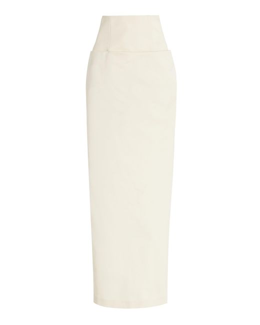 Delpozo White High-waisted Cotton Maxi Skirt