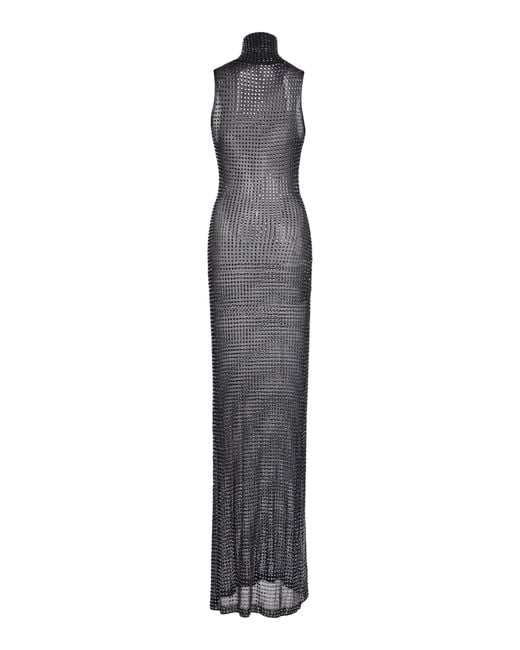 Christopher Esber Gray Crystal-knit Maxi Dress