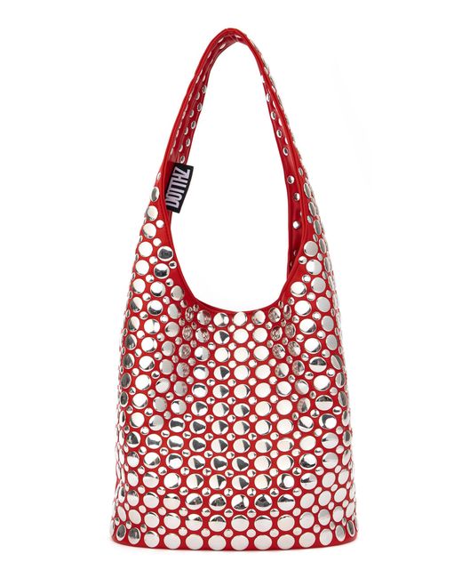 DOTTHZ Red Valerie Embellished Vegan-leather Bag