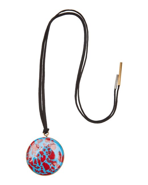 Dries Van Noten Black Enamel Pendant Necklace