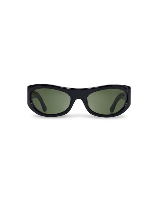 The Row Green B Curved-Frame Acetate Sunglasses