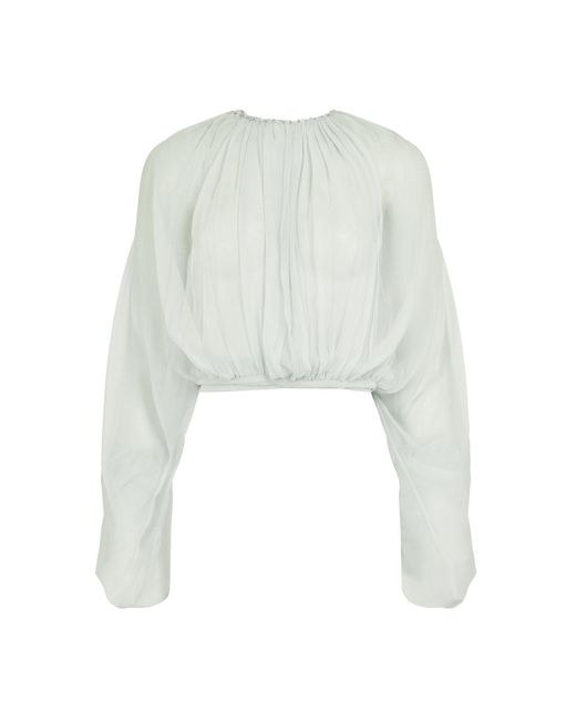 Francesca Miranda White Aire Silk Top