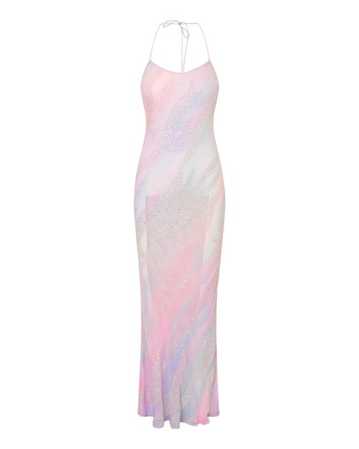 LoveShackFancy Pink Lyrielle Beaded Maxi Dres