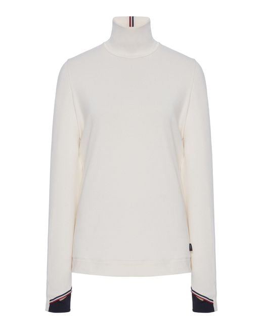 Moncler White Base Layer Polartec Knit Turtleneck Top