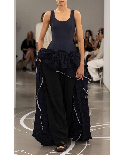 Ashlyn Black Blaine Twill Wide-Leg Pants