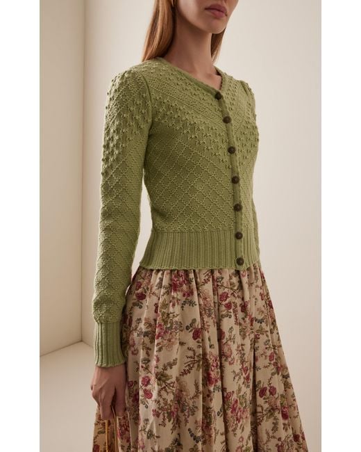 Lena Hoschek Green Soferl Wool Cardigan