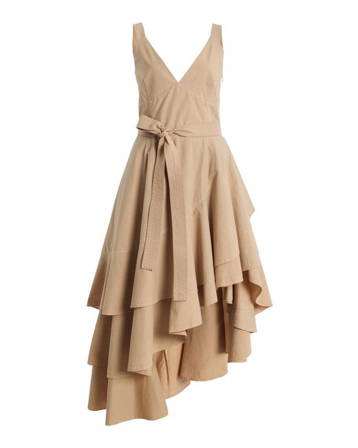 Co. Natural Asymmetric Layered Tton Tank Dress