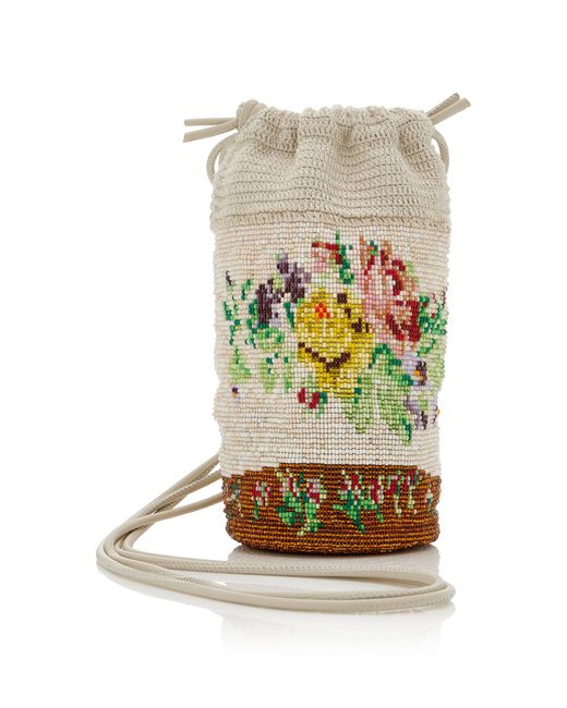 Cordera White Handmade Beaded Bag