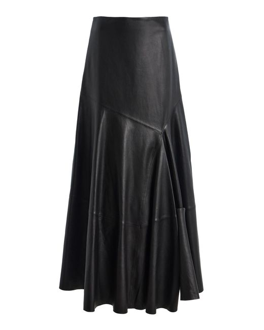 Jonathan Simkhai Black Prudence Leather Midi Skirt