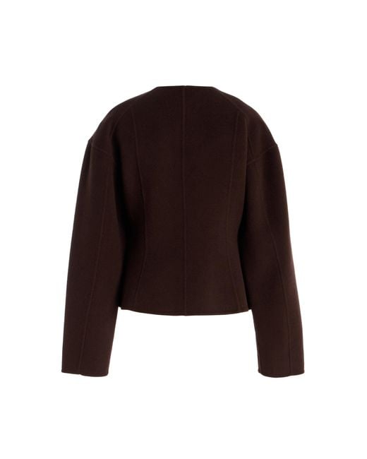 Ulla Johnson Black Elsie Double-Faced Wool-Blend Coat