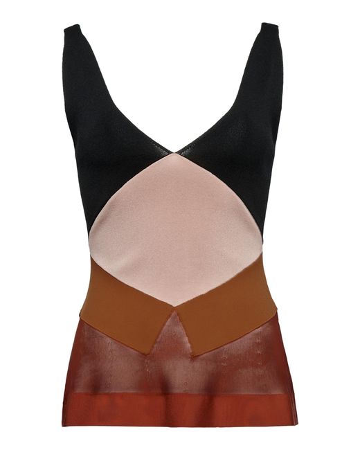 Altuzarra Brown Percy Color-Block Knit Top