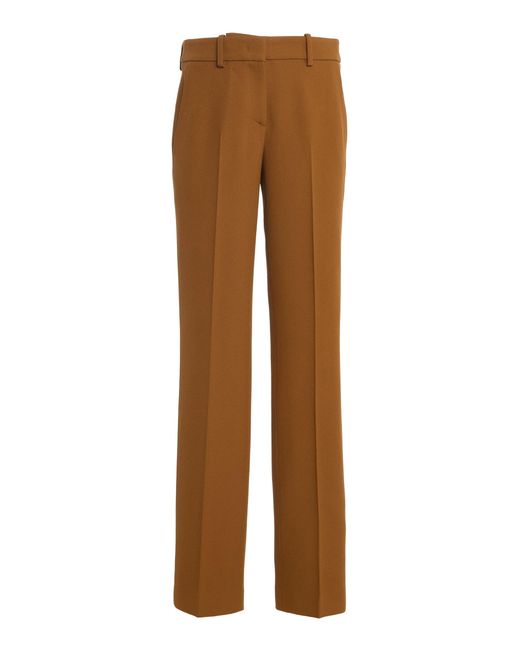 Michael Kors Brown Sammie Twill Straight-Leg Pants
