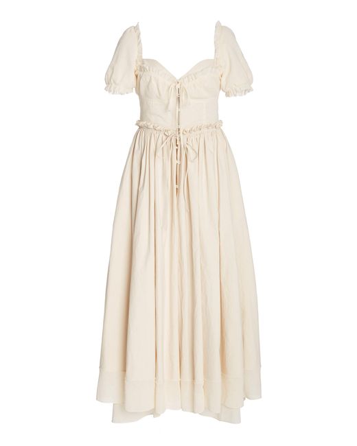 Rosie Assoulin White Garten Party Ruffled Cotton-blend Maxi Dress