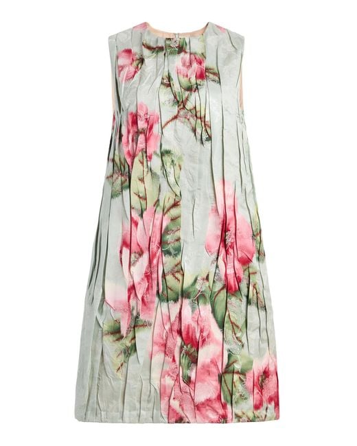 Oscar de la Renta White Chine Fil Coupé Jacquard Mini Dress