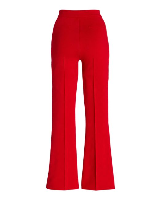 High Sport Kick Stretch-cotton Knit Cropped Flared Pants