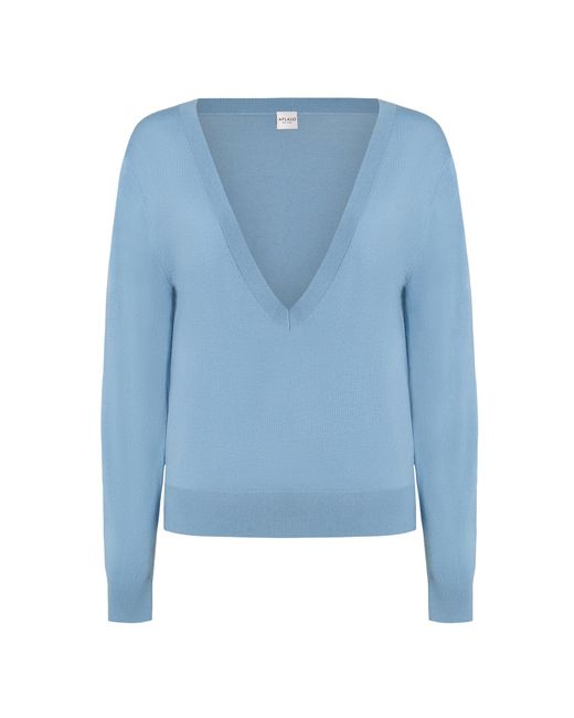 Aflalo Blue Marana Merino Wool Sweater