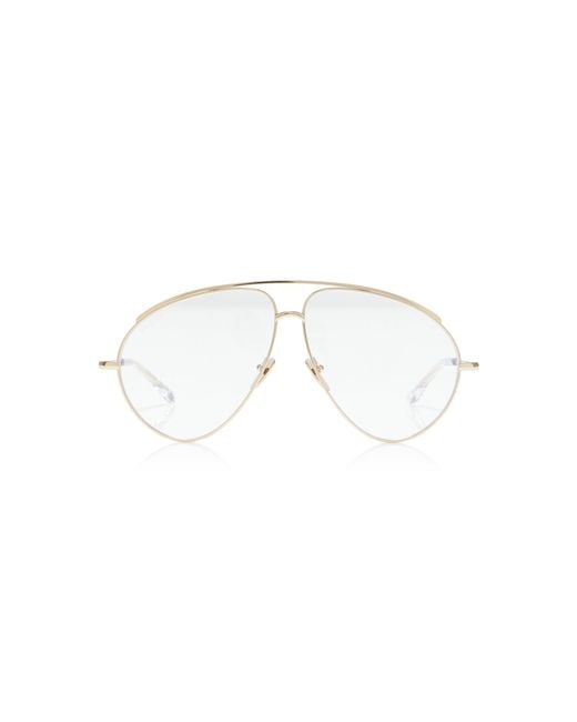 Gucci Metallic Aviator-Frame Metal Sunglasses