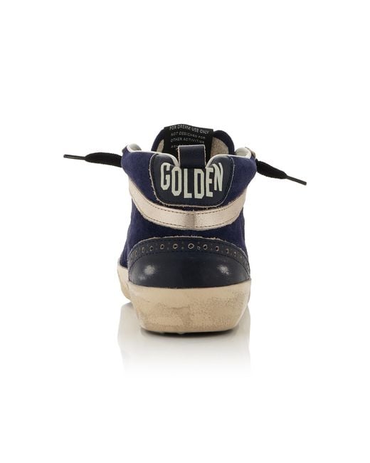 Golden Goose Deluxe Brand Blue Mid Star Suede Glittered Sneakers