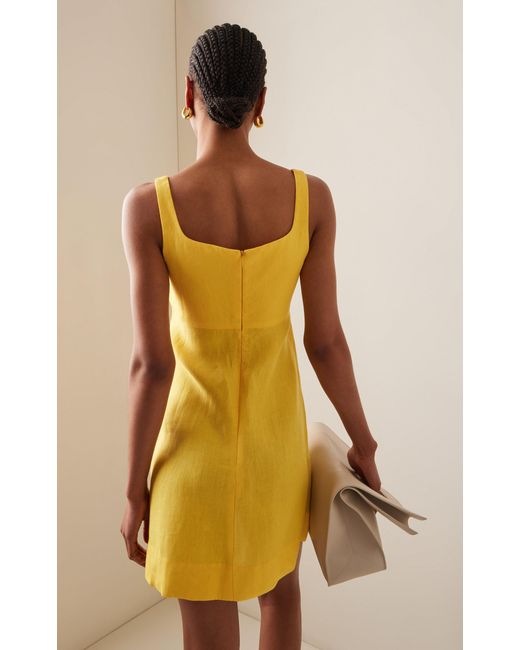 Bondi Born Yellow Varenna Organic Linen Mini Dress