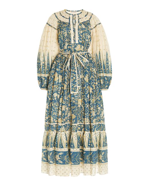 Ulla Johnson Kemala Cotton-blend Maxi Dress in Blue | Lyst