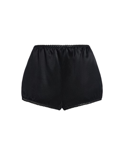 Brandon Maxwell Black Stella Silk Mini Shorts