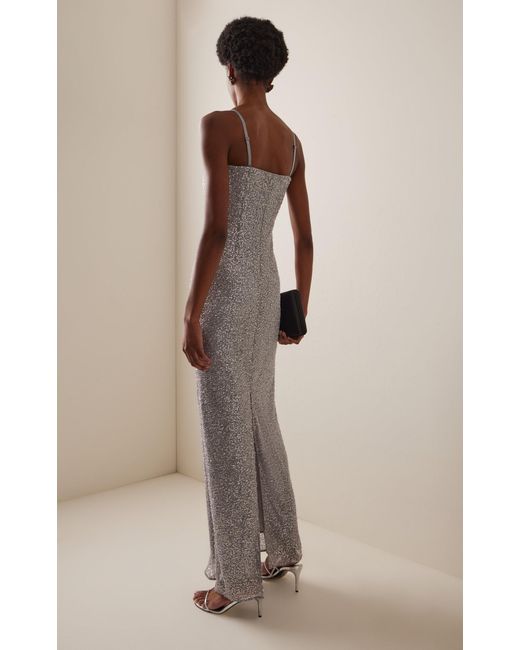 Jonathan Simkhai Gray Xyla Sequined Gown