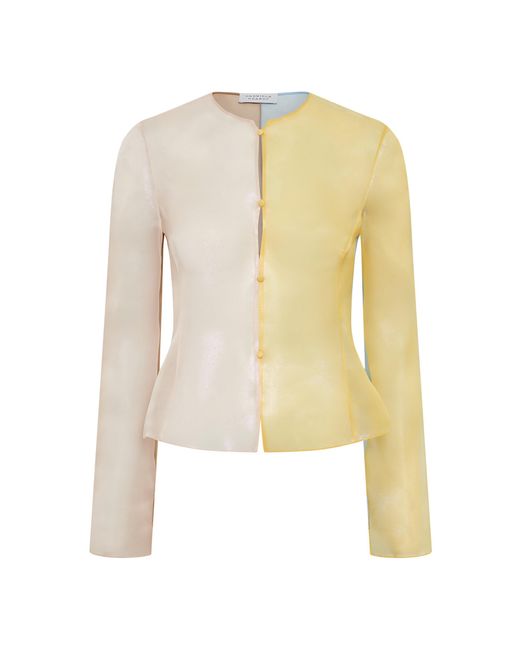 Gabriela Hearst Natural Adauto Color-Block Silk Jacket